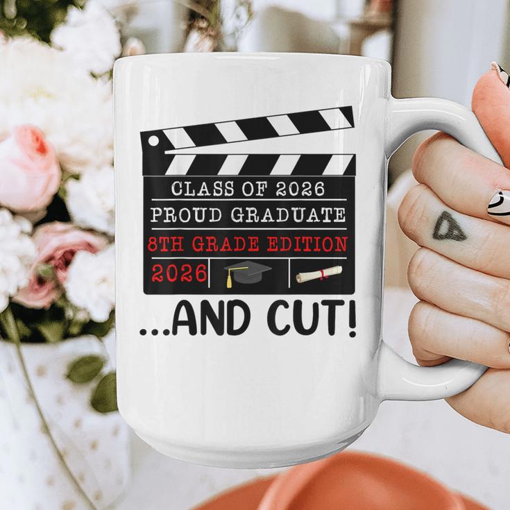 8th Grade Graduation 2026 Graduate Clapperboard Graphic Print Coffee Mug