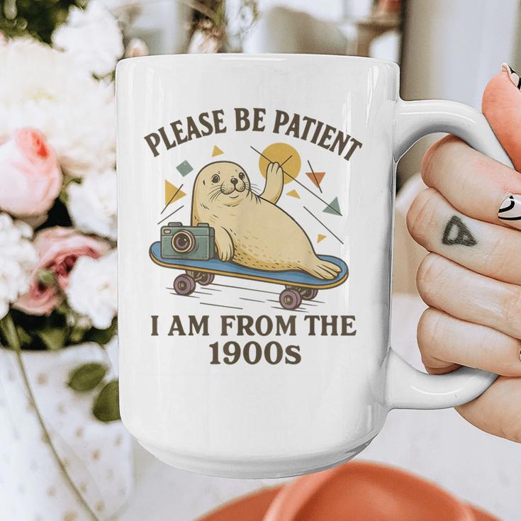 90s Manatee Humor Please Patient I'm From The 1900s Graphic Print Coffee Mug