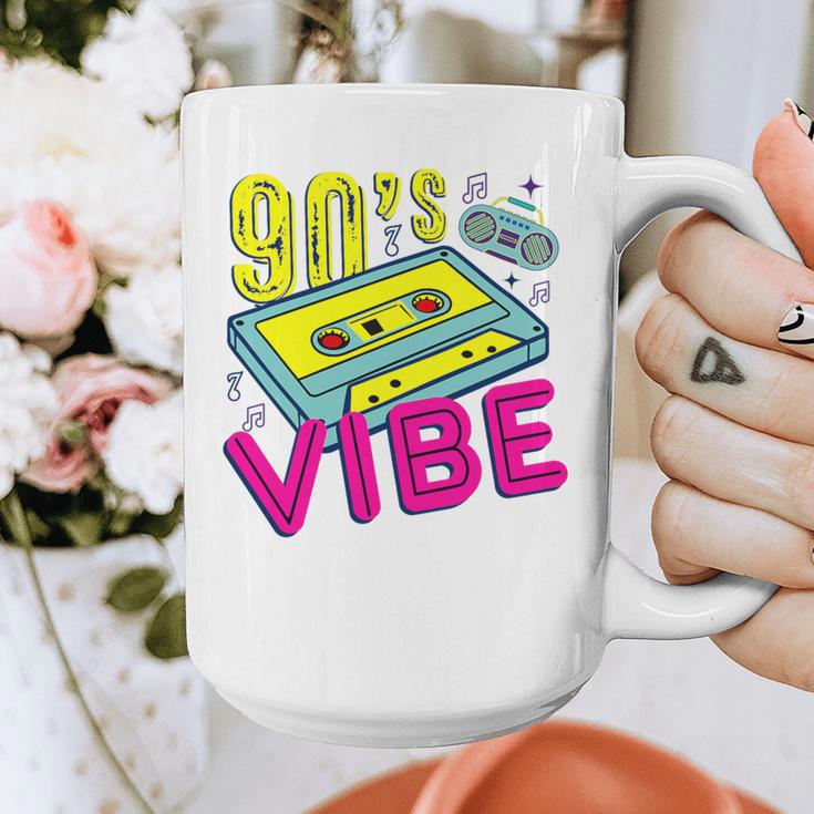 90's Vibe Retro Style Cassette Tape Nostalgia 1990s Party Premium Tri-Blend Graphic Print Coffee Mug