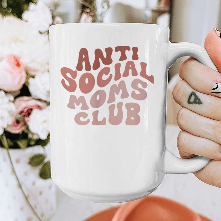 Anti Social Moms Club On Back Retro Introvert Unsociable Graphic Print Coffee Mug Anti Social Moms Club On Back Retro Introvert Unsociable Graphic Print Coffee Mug