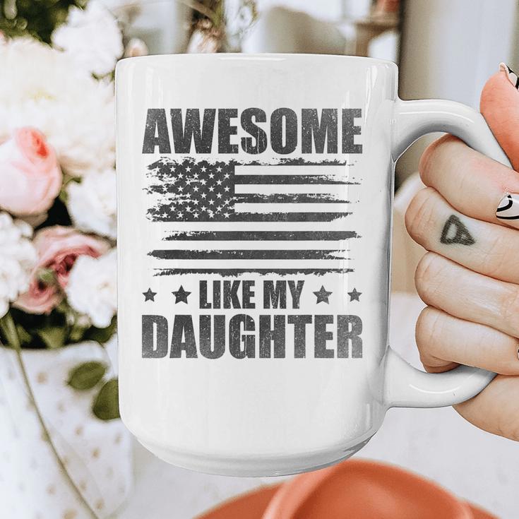 Awesome Like My Daughter Mom Dad American Flag Graphic Print Coffee Mug