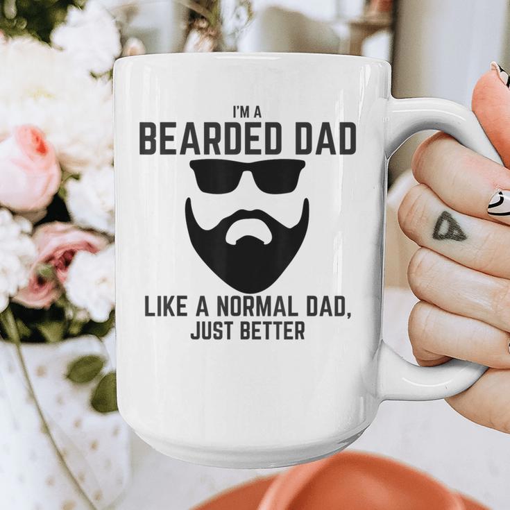 Bearded Dad Beard Humor Superhero Graphic Print Coffee Mug