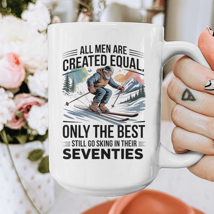 Only The Best Still Go Skiing In Their Seventies Men Dad Graphic Print Coffee Mug
