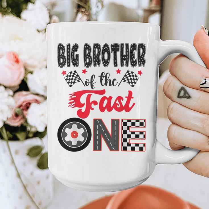 Big Brother Of The Fast One Car Racing Dad 1St Birthday Boy Graphic Print Coffee Mug