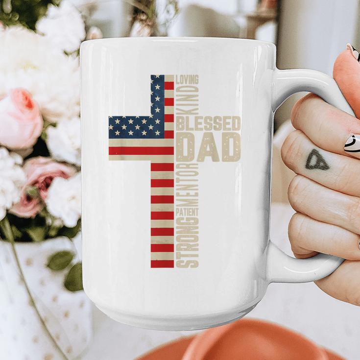Blessed Dad Christian From Daughter Son Jesus Patriotic Graphic Print Coffee Mug