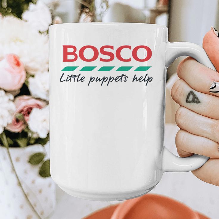 Bosco Little Puppets Help Irish Nostalgia Retro 80s Premium Tri-Blend Graphic Print Coffee Mug