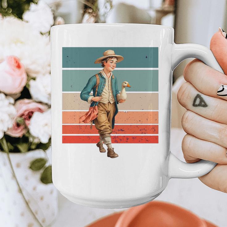 Boy Goose Vintage Rural Pastoral Charm Nostalgia Simple Life Graphic Print Coffee Mug
