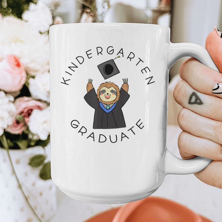 Boys Girls Kindergarten Graduate Sloth Graduation Cap Graphic Print Coffee Mug