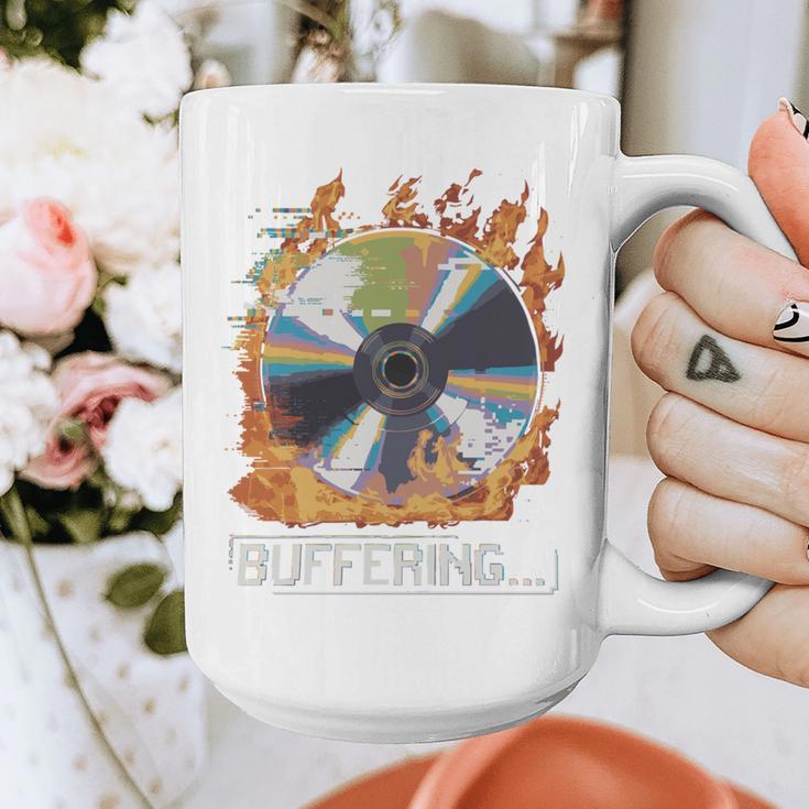 Buffering Glitched CD On Fire 2000s Nostalgia Graphic Print Coffee Mug