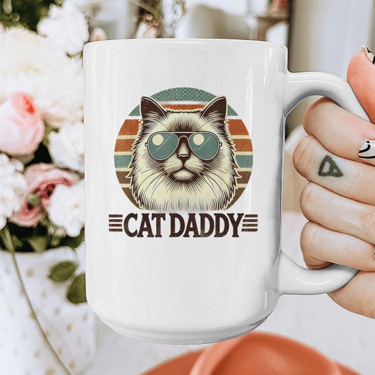 Cat Daddy Cool Ragdoll Cat Father's Day Retro Cat Dad Graphic Print Coffee Mug
