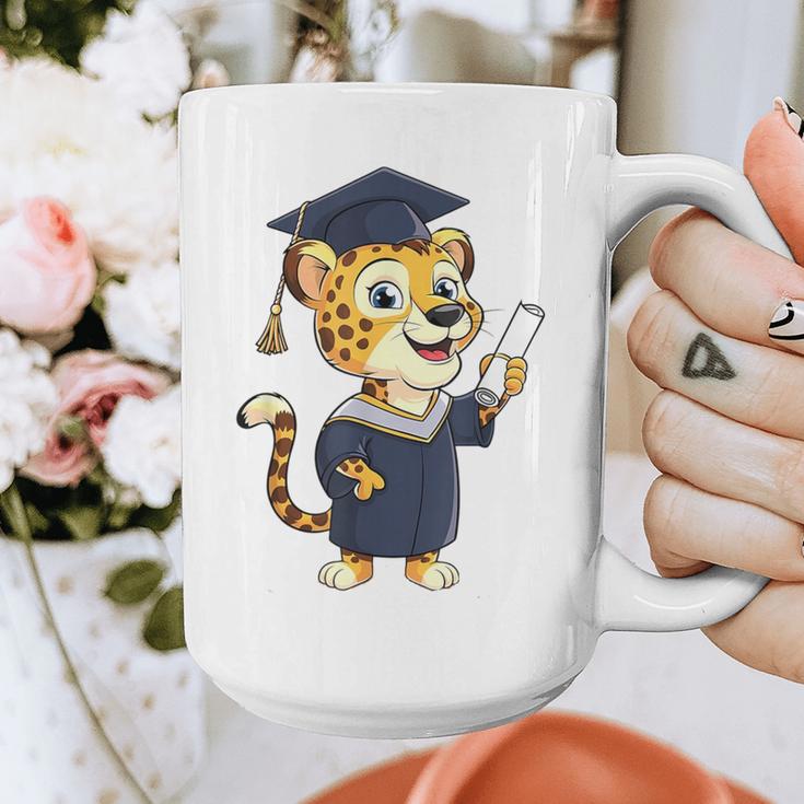 Cheetah Graduation Cute Kindergarten Elementary High School Graphic Print Coffee Mug