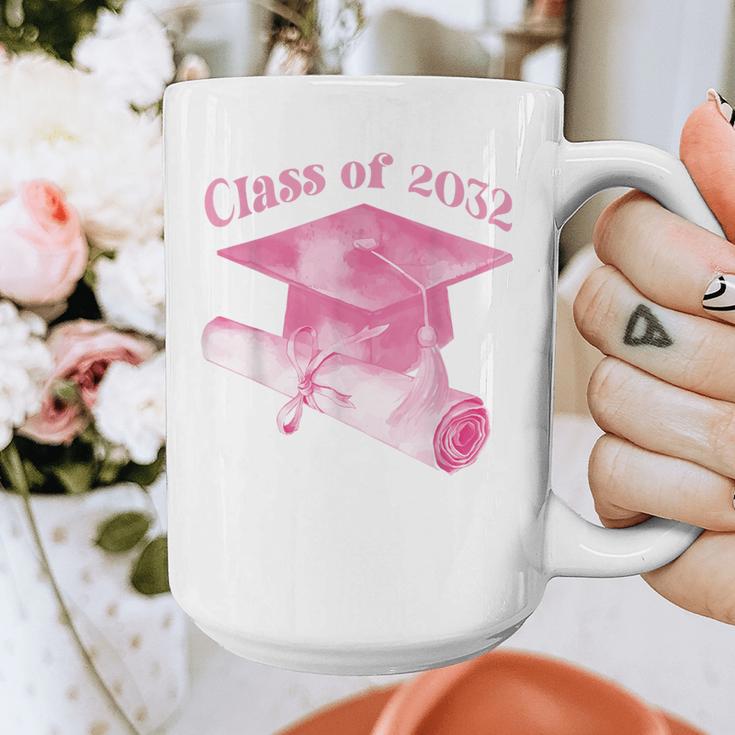 Class Of 2032 Senior 2032 Back To School 2032 Graduation Cap Graphic Print Coffee Mug