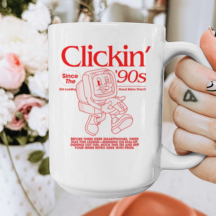 Clickin' Since The 90s Retro Computer Nostalgia Graphic Print Coffee Mug