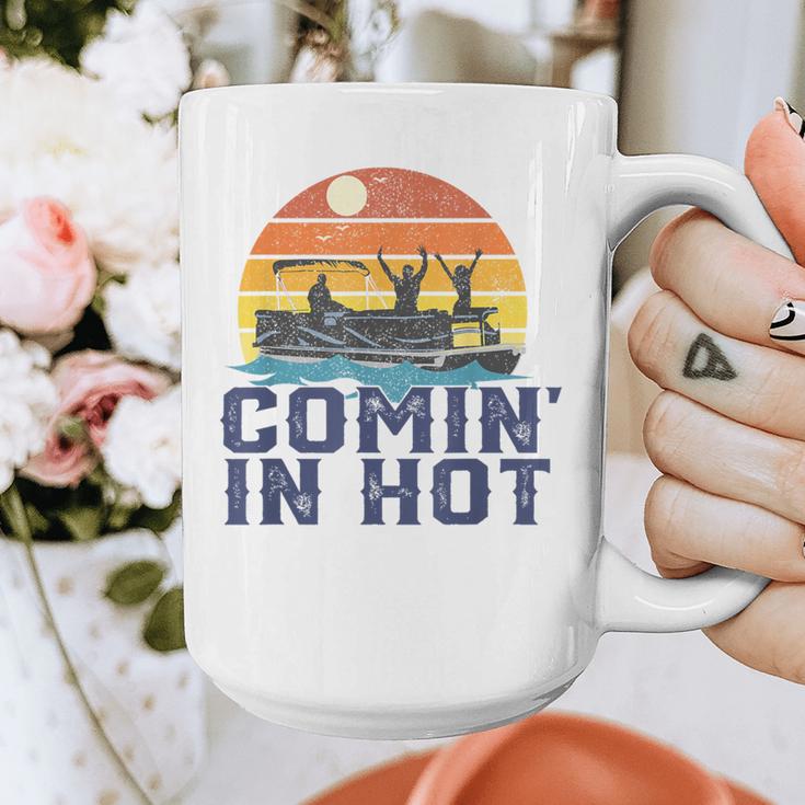 Comin In Hot Pontoon Boat Boating Lake For Dad Small Graphic Print Coffee Mug Comin In Hot Pontoon Boat Boating Lake For Dad Small Graphic Print Coffee Mug