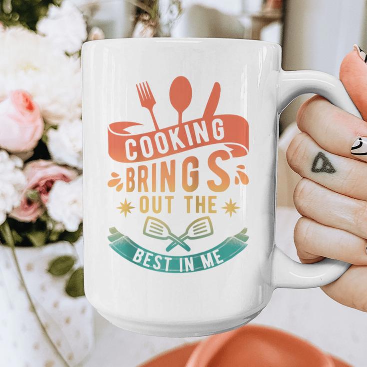 Cooking Brings Out The Best In Me Crafting Flavorful Memory Raglan Baseball Tee Graphic Print Coffee Mug