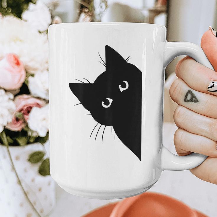 Curious Cat Peeking Sneaky Cat Cat Mom Cat Dad Graphic Print Coffee Mug Curious Cat Peeking Sneaky Cat Cat Mom Cat Dad Graphic Print Coffee Mug