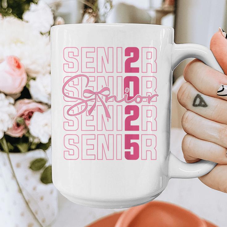 Cute Girls Women Class 2025 Graduation Senior Coquette Bow Graphic Print Coffee Mug