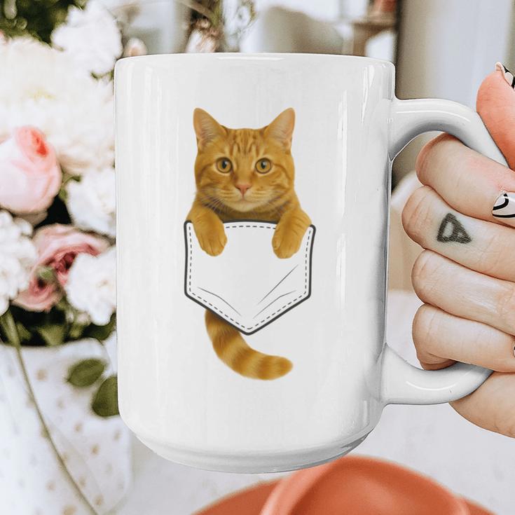 Cute Tabby Cat Pocket Cat Mom Cat Dad Cat Lover Graphic Print Coffee Mug Cute Tabby Cat Pocket Cat Mom Cat Dad Cat Lover Graphic Print Coffee Mug
