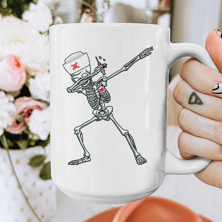 Dabbing Skeleton Nurse Halloween Graduation Graphic Print Coffee Mug