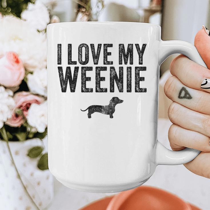 Dachshund Dog I Love My Weenie Dad Mom Dog Lover Graphic Print Coffee Mug