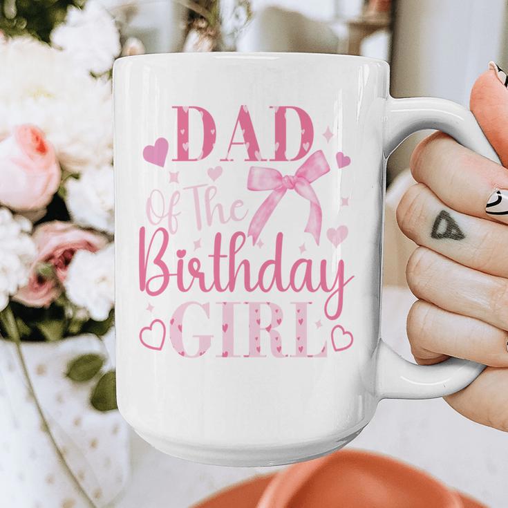 Dad Of The Birthday Girl Bow Cute Pink Matching Family Party Graphic Print Coffee Mug