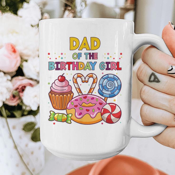 Dad Of The Birthday Girl Candyland Colorful Lollipop Party Graphic Print Coffee Mug