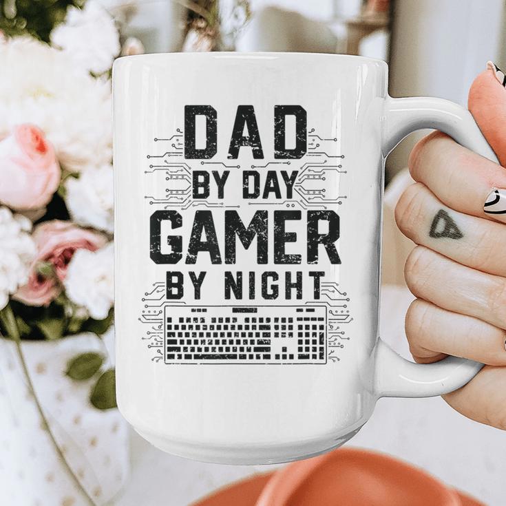 Dad By Day Gamer By Night Father's Day Gaming Graphic Print Coffee Mug