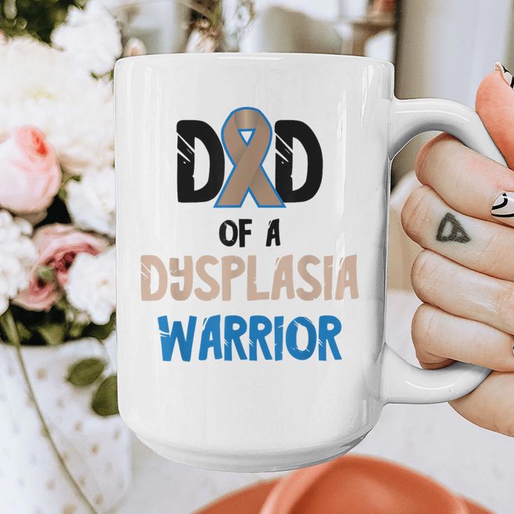 Dad Of A Hip Dysplasia Warrior Beige Blue Hip Dysplasia Graphic Print Coffee Mug
