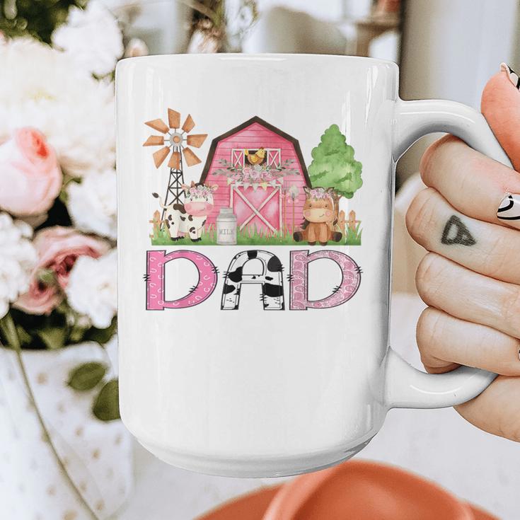 Dad Pink Farm Animal Birthday Kids Matching Family Graphic Print Coffee Mug Dad Pink Farm Animal Birthday Kids Matching Family Graphic Print Coffee Mug