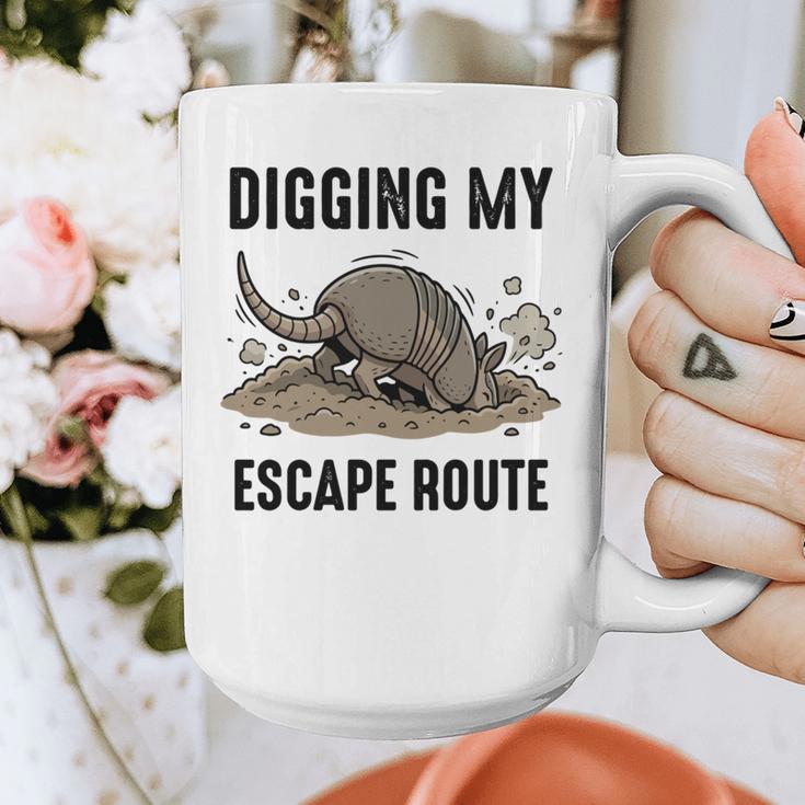 Digging My Escape Route Armadillo Introvert Humor Graphic Print Coffee Mug Digging My Escape Route Armadillo Introvert Humor Graphic Print Coffee Mug