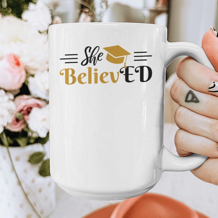 Doctor Of Education She BelievED EdD Graduation Graphic Print Coffee Mug