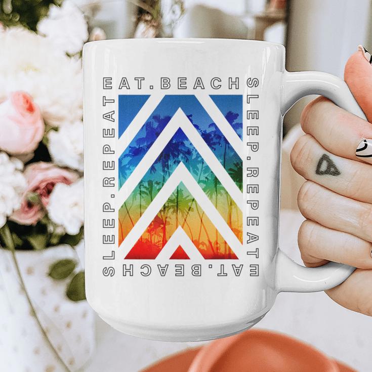 Eat Beach Sleep Repeat Summer Vacation Graduation Tees Men Women Kids Graphic Print Coffee Mug