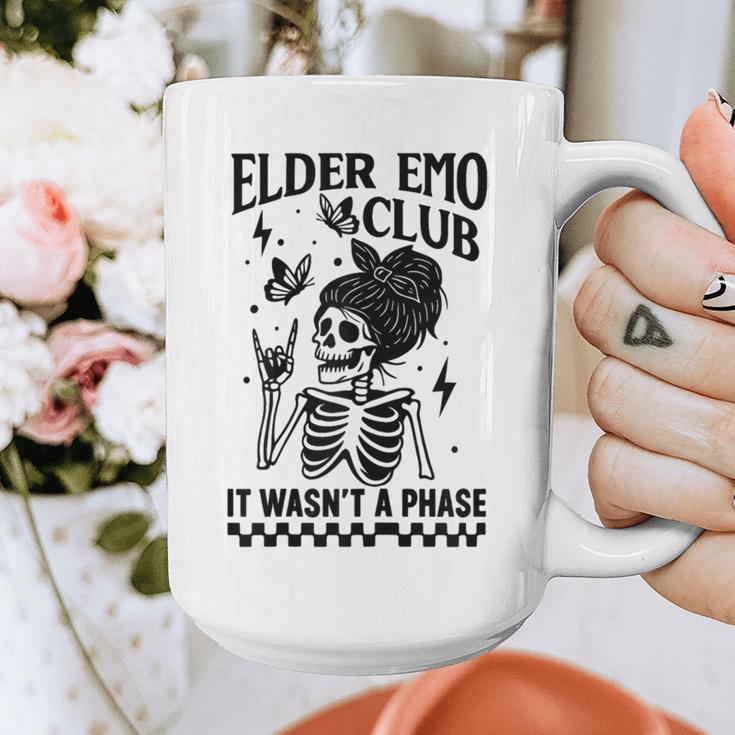 Elder Emo Club Skeleton Nostalgia It Wasn't a Phase Mom Graphic Print Coffee Mug Elder Emo Club Skeleton Nostalgia It Wasn't a Phase Mom Graphic Print Coffee Mug