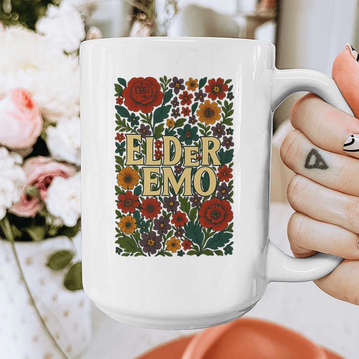 Elder Emo Floral Gothic Vintage Nostalgia Premium Tri-Blend Graphic Print Coffee Mug