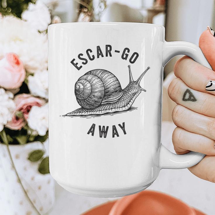 Escar Go Away Snail Vintage French Pun Introvert Humor Graphic Print Coffee Mug