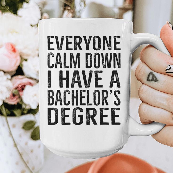 Everyone Calm Down Bachelors Degree Graduation T-Shirt Graphic Print Coffee Mug
