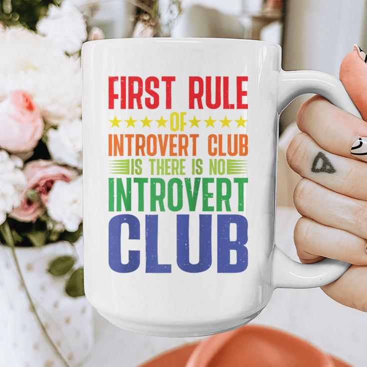 First Rule Of Introvert Club Is There Is No Introvert Club Raglan Baseball Tee Graphic Print Coffee Mug