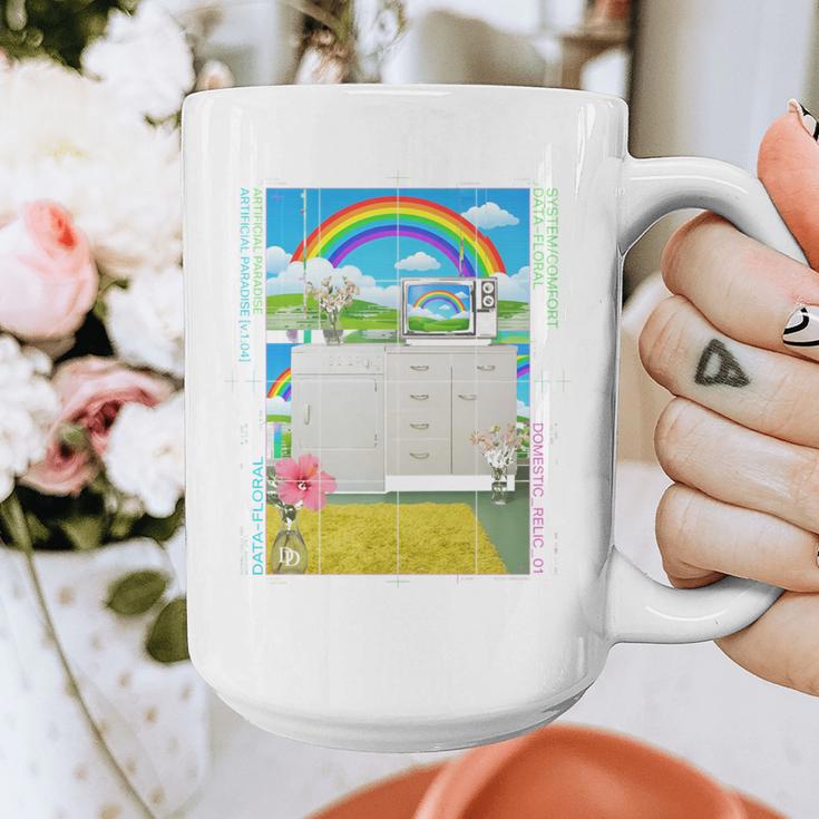 Frutiger Aero Aesthetic Rainbow Glitch Art Graphic Print Coffee Mug