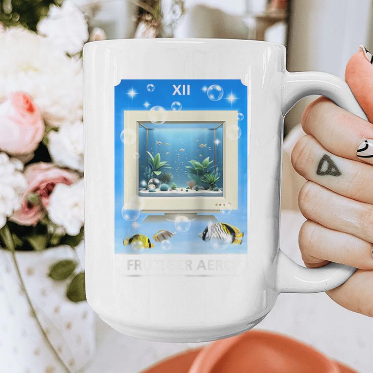Frutiger Aero Aesthetic Tech Computer Aquarium Tarot Card Raglan Baseball Tee Graphic Print Coffee Mug