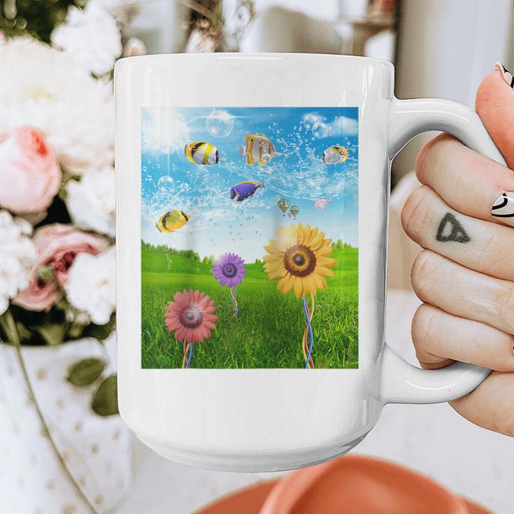 Frutiger Aero Aesthetic Tech Scenery Fishes Sunflower Raglan Baseball Tee Graphic Print Coffee Mug Frutiger Aero Aesthetic Tech Scenery Fishes Sunflower Raglan Baseball Tee Graphic Print Coffee Mug