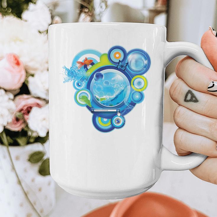 Frutiger Aero Metro Abstract Maximalism 2000s Nostalgia Premium Tri-Blend Graphic Print Coffee Mug