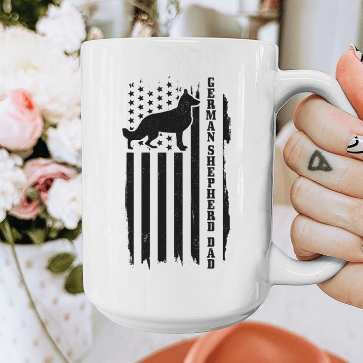 German Shepherd Dad Vintage Flag Patriotic Dog Graphic Print Coffee Mug