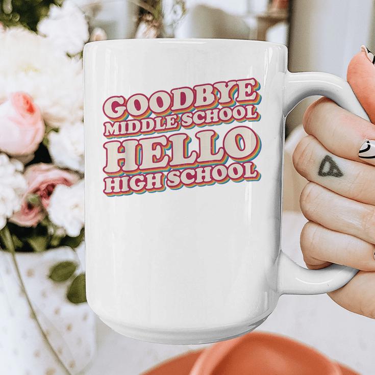 Goodbye Middle School Hello High School 8th Grade Graduation Graphic Print Coffee Mug