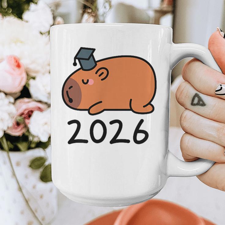 Grad Class Of 2026 Capybara Graduation Graduated Kids Graphic Print Coffee Mug