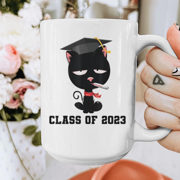 I Graduated Class Of2023 Cat Graduation Graphic Print Coffee Mug