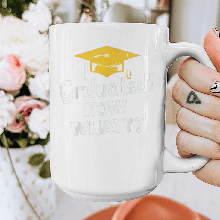 I Graduated Now What Congratulations Graduation Graphic Print Coffee Mug