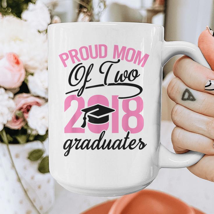 Graduation Shirt For Mom With Twins Proud Mom Of Two Graphic Print Coffee Mug