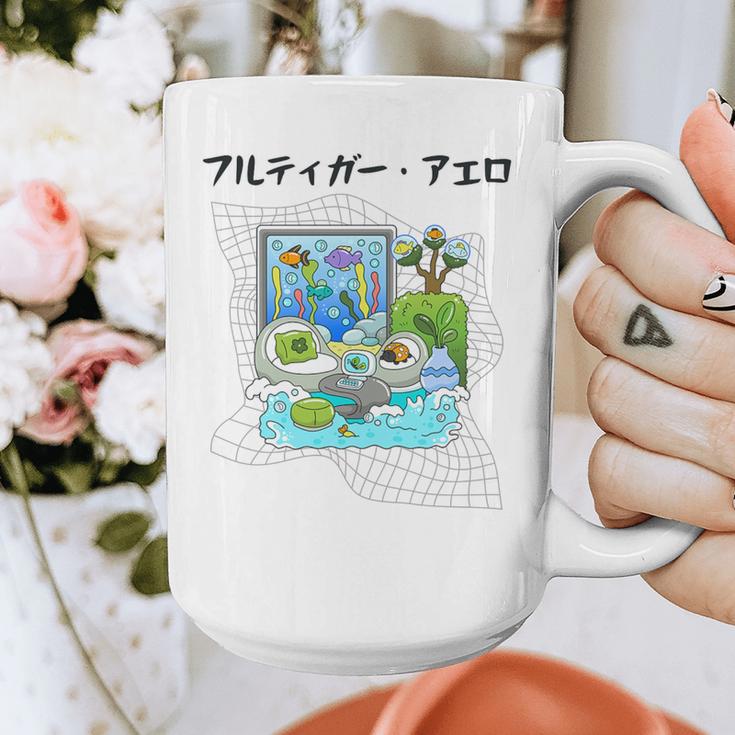 Grass Fun UI UX Er Computer Retro Fish Frutiger Aero Premium Tri-Blend Graphic Print Coffee Mug