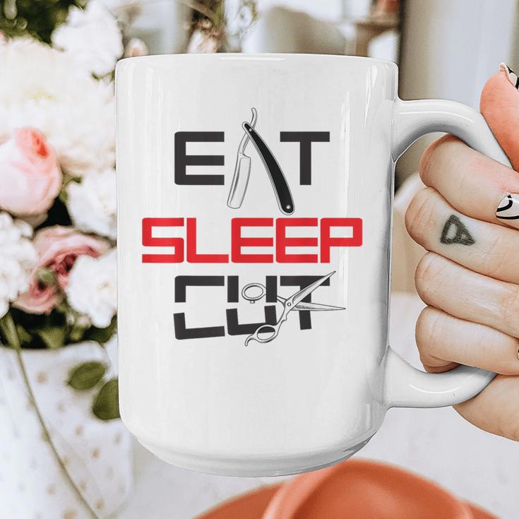 Haircutter Barber Eat Sleep Cut Barbering Graduation Graphic Print Coffee Mug