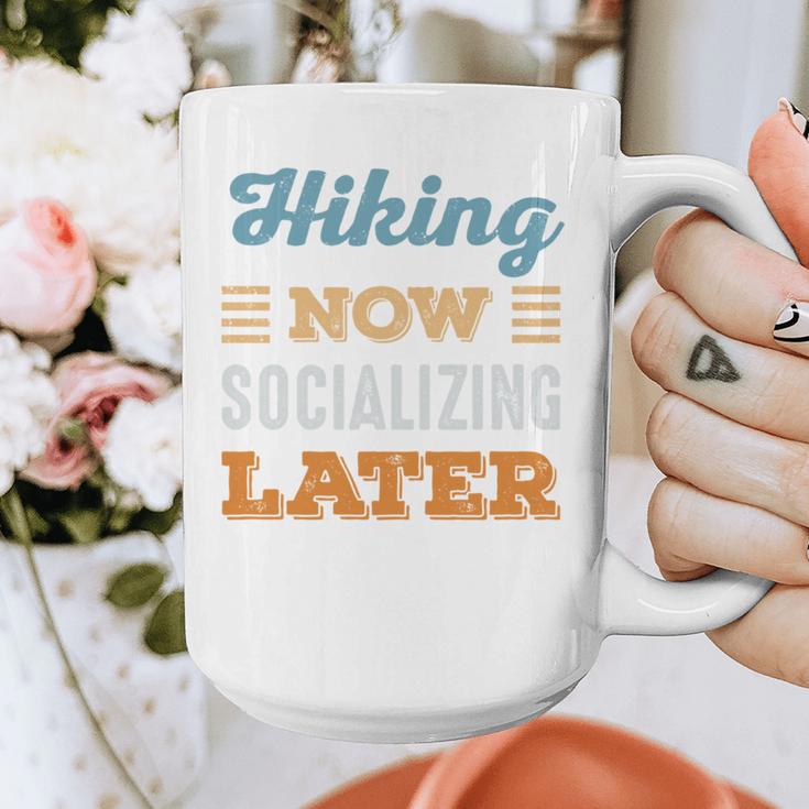 Hiking Now Minimal Socializing Introvert Vintage Graphic Print Coffee Mug Hiking Now Minimal Socializing Introvert Vintage Graphic Print Coffee Mug